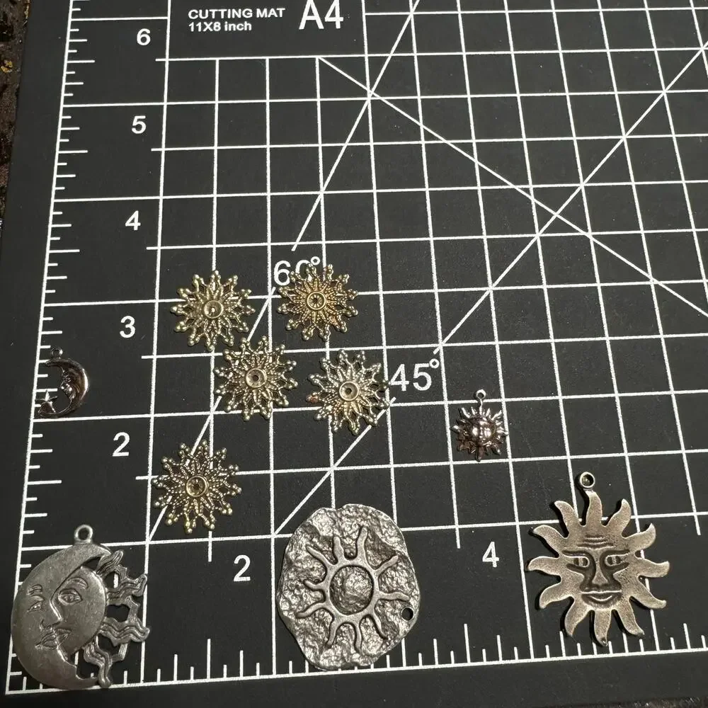 Celestial Sun, Moon & Star Metal Charms Assorted Jewelry Making Craft Lot